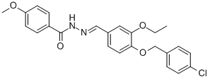 N'-{4-[(4-클로로벤질)옥시]-3-에톡시벤질리덴}-4-메톡시벤조히드라지드 구조식 이미지