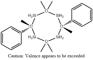 시스-2,2,4,6,6,8-헥사메틸-4,8-디페닐사이클로테트라실록산 구조식 이미지