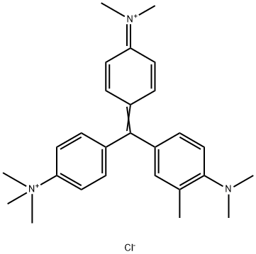 4-[[4-(dimethylamino)-m-tolyl][4-(dimethyliminio)cyclohexa-2,5-dien-1-ylidene]methyl]-N,N,N-trimethylanilinium dichloride 구조식 이미지