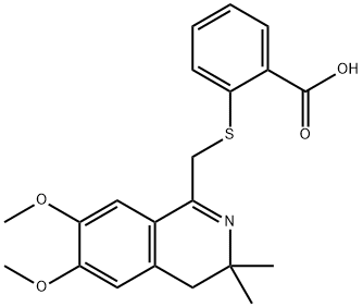 2-(6,7-DIMETHOXY-3,3-DIMETHYL-3,4-DIHYDRO-ISOQUINOLIN-1-YLMETHYLSULFANYL)-BENZOIC ACID Structure