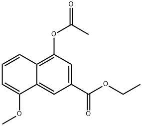 2-Naphthalenecarboxylic acid, 4-(acetyloxy)-8-Methoxy-, ethyl ester 구조식 이미지