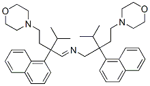 4-[4-Methyl-3-[N-[3-methyl-2-(2-morpholinoethyl)-2-(1-naphtyl)butyl]formimidoyl]-3-(1-naphtyl)pentyl]morpholine 구조식 이미지