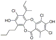 9-Butyl-2,4,7-trichloro-3,8-dihydroxy-1-methyl-6-(1-methyl-1-propenyl)-11H-dibenzo[b,e][1,4]dioxepin-11-one Structure