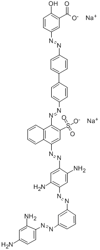 disodium 5-[[4'-[[4-[[diamino[[3-[(2,4-diaminophenyl)azo]phenyl]azo]phenyl]azo]sulphonato-1-naphthyl]azo][1,1'-biphenyl]-4-yl]azo]salicylate 구조식 이미지