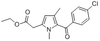 ethyl 5-(4-chlorobenzoyl)-1,4-dimethyl-1H-pyrrole-2-acetate 구조식 이미지