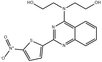 4-BIS(2-HYDROXYETHYL)AMINO-2-(5-NITRO-2-THIENYL)QUINAZOLINE Structure