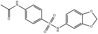 N-{4-[(1,3-benzodioxol-5-ylamino)sulfonyl]phenyl}acetamide 구조식 이미지