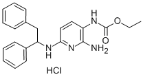 ethyl [2-amino-6-[(1,2-diphenylethyl)amino]pyridin-3-yl]carbamate monohydrochloride Structure