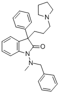 1-[Benzyl(methyl)amino]-3-phenyl-3-[3-(1-pyrrolidinyl)propyl]-2-indolinone 구조식 이미지