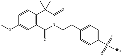 p-[2-(3,4-dihydro-7-methoxy-4,4-dimethyl-1,3-dioxo-2(1H)-isoquinolyl)ethyl]benzenesulphonamide 구조식 이미지