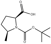 (2S,5S)-N-Boc-5-methylpyrrolidine-2-carboxylic acid 구조식 이미지