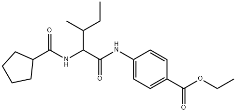 벤조산,4-[[2-[(시클로펜틸카르보닐)아미노]-3-메틸-1-옥소펜틸]아미노]-,에틸에스테르(9CI) 구조식 이미지