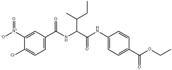 Benzoic acid, 4-[[2-[(4-chloro-3-nitrobenzoyl)amino]-3-methyl-1-oxopentyl]amino]-, ethyl ester (9CI) Structure