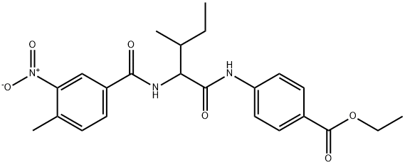 벤조산,4-[[3-메틸-2-[(4-메틸-3-니트로벤조일)아미노]-1-옥소펜틸]아미노]-,에틸에스테르(9CI) 구조식 이미지
