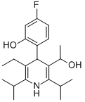 3-Pyridinemethanol, 5-ethyl-4-(4-fluoro-2-hydroxyphenyl)-a-methyl-2,6-bis(1-methylethyl)- Structure