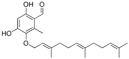 4,6-Dihydroxy-2-methyl-3-[[(2E,6E)-3,7,11-trimethyl-2,6,10-dodecatrienyl]oxy]benzaldehyde 구조식 이미지