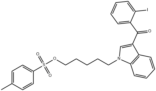 (2-Iodophenyl)[1-[5-[[(4-Methylphenyl)sulfonyl]oxy]pentyl]-1H-indol-3-yl]-Methanone 구조식 이미지