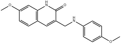 7-Methoxy-3-{[(4-methoxyphenyl)amino]methyl}quinolin-2(1H)-one 구조식 이미지