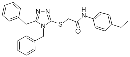 2-[(4,5-DIBENZYL-4H-1,2,4-TRIAZOL-3-YL)SULFANYL]-N-(4-ETHYLPHENYL)ACETAMIDE Structure