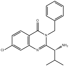 (R)-2-(1-aMino-2-Methylpropyl)-3-benzyl-7-chloroquinazolin-4(3H)-one 구조식 이미지