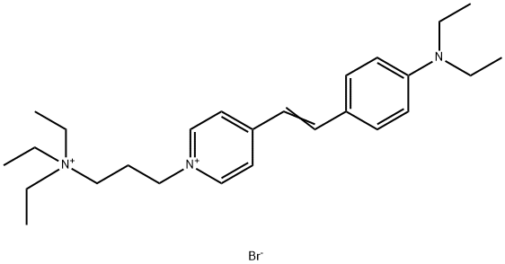 4-((E)-2-[4-(DIETHYLAMINO)PHENYL]ETHENYL)-1-[3-(TRIETHYLAMMONIO)PROPYL]PYRIDINIUM DIBROMIDE 구조식 이미지