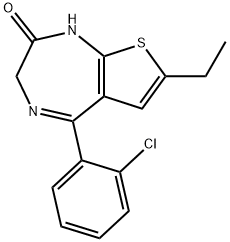 5-(2-Chlorophenyl)-7-ethyl-1,3-dihydro-2H-thieno[2,3-e]-1,4-diazepin-2-one 구조식 이미지