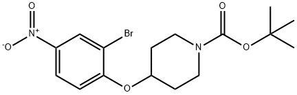 t-부틸4-(2-브로모-4-니트로페녹시)피페리딘-1-카르복실레이트 구조식 이미지