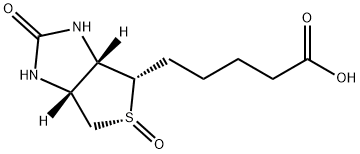 [3aS,4S,6aR,(+)]-Hexahydro-2-oxo-1H-thieno[3,4-d]imidazole-4-pentanoic acid 5-oxide 구조식 이미지