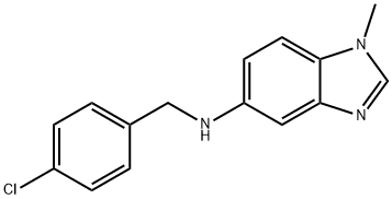 (4-CHLORO-BENZYL)-(1-METHYL-1H-BENZOIMIDAZOL-5-YL)-AMINE Structure