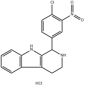 1-(4-chloro-3-nitrophenyl)-2,3,4,9-tetrahydro-1H-beta-carboline hydrochloride 구조식 이미지