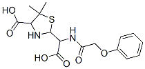 2-[카르복시-[(2-페녹시아세틸)아미노]메틸]-5,5-디메틸-티아졸리딘-4-카르복실산 구조식 이미지