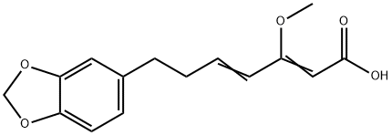 3-Methoxy-7-[3,4-(methylenebisoxy)phenyl]-2,4-heptadienoic acid Structure