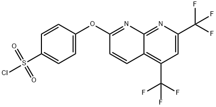 Benzenesulfonyl chloride, 4-[[5,7-bis(trifluoromethyl)-1,8-naphthyridin-2-yl]oxy]- (9CI) Structure