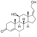 11-beta,21-dihydroxy-6-alpha-methylpregna-4,17(20)-dien-3-one 구조식 이미지