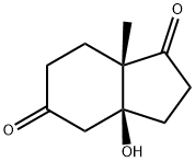 (3AS,7AS)-(+)-HEXAHYDRO-3A-HYDROXY-7A-METHYL-1,5-INDANDIONE 구조식 이미지