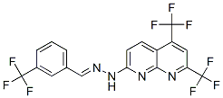 Benzaldehyde, 3-(trifluoromethyl)-, [5,7-bis(trifluoromethyl)-1,8-naphthyridin-2-yl]hydrazone (9CI) Structure