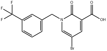 5-Bromo-2-oxo-1-[3-(trifluoromethyl)benzyl]-1,2-dihydro-3-pyridinecarboxylicacid97% Structure