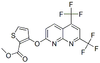 2-Thiophenecarboxylicacid,3-[[5,7-bis(trifluoromethyl)-1,8-naphthyridin-2-yl]oxy]-,methylester(9CI) Structure