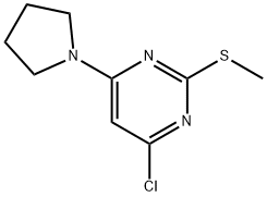 4-Chloro-2-(methylthio)-6-(pyrrolidin-1-yl)pyrimidine 98% 구조식 이미지