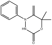 2H-1,3,4-Oxadiazin-2-one,tetrahydro-6,6-dimethyl-5-methylene-4-phenyl- Structure