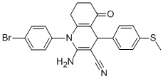 2-amino-1-(4-bromophenyl)-4-[4-(methylsulfanyl)phenyl]-5-oxo-1,4,5,6,7,8-hexahydro-3-quinolinecarbonitrile Structure