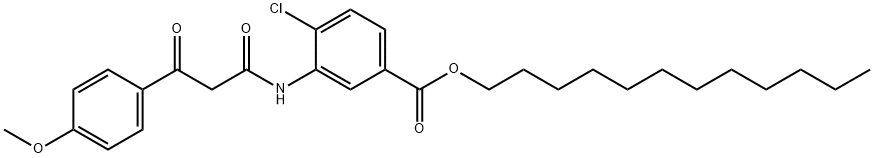 2'-클로로-5'-(도데실옥시카르보닐)-2-(4-메톡시벤조일)아세타닐리드 구조식 이미지