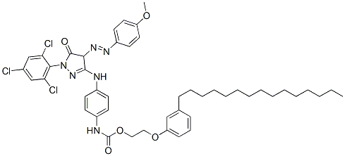 2-(3-pentadecylphenoxy)ethyl [4-[[4,5-dihydro-4-[(4-methoxyphenyl)azo]-5-oxo-1-(2,4,6-trichlorophenyl)-1H-pyrazol-3-yl]amino]phenyl]carbamate 구조식 이미지