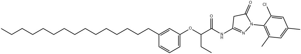 N-(1-(6-chloro-2,4-xylyl)-5-oxo-2-pyrazolin-3-yl)-2-(3-pentadecylphenoxy)butyramide 구조식 이미지