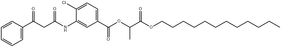 4-Chloro-3-(3-oxo-3-phenyl-propionylamino)-benzoic acid, 1-dodecyloxycarbonyl-ethyl ester Structure