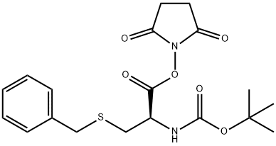 Boc-S-benzyl-L-cysteine N-hydroxysuccinimide ester Structure