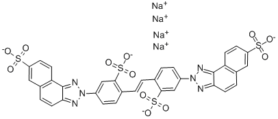 tetrasodium 2,2'-[vinylenebis(3-sulphonato-4,1-phenylene)]bis[2H-naphtho[1,2-d]triazole-7-sulphonate] Structure