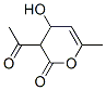 2H-Pyran-2-one, 3-acetyl-3,4-dihydro-4-hydroxy-6-methyl- (9CI) Structure