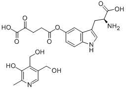 5-(4-carboxy-1,4-dioxobutoxy)tryptophan, compound with 5-hydroxy-6-methylpyridine-3,4-dimethanol (1:1) 구조식 이미지
