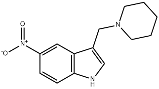 5-Nitro-3-(1-piperidinylmethyl)-1H-indole Structure